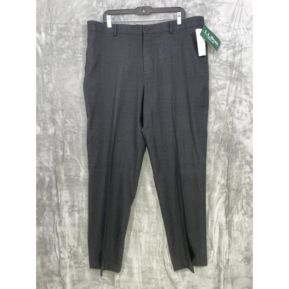 L.L. Bean Men's Classic Fit Dress Pants Size 40"x34" Charcoal Gray 100% Wool NWT